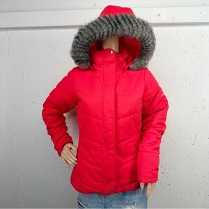 Columbia Women’s Small Red Simply Snowy Insulated Puffer Jacket Detachable Hood